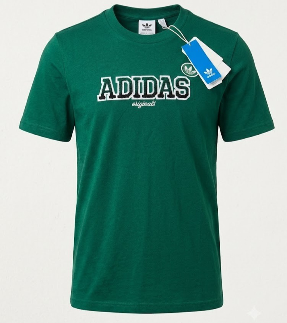 New Adidas Originals Boys Green Graphic T-Shirt - Size M (152) - NWT